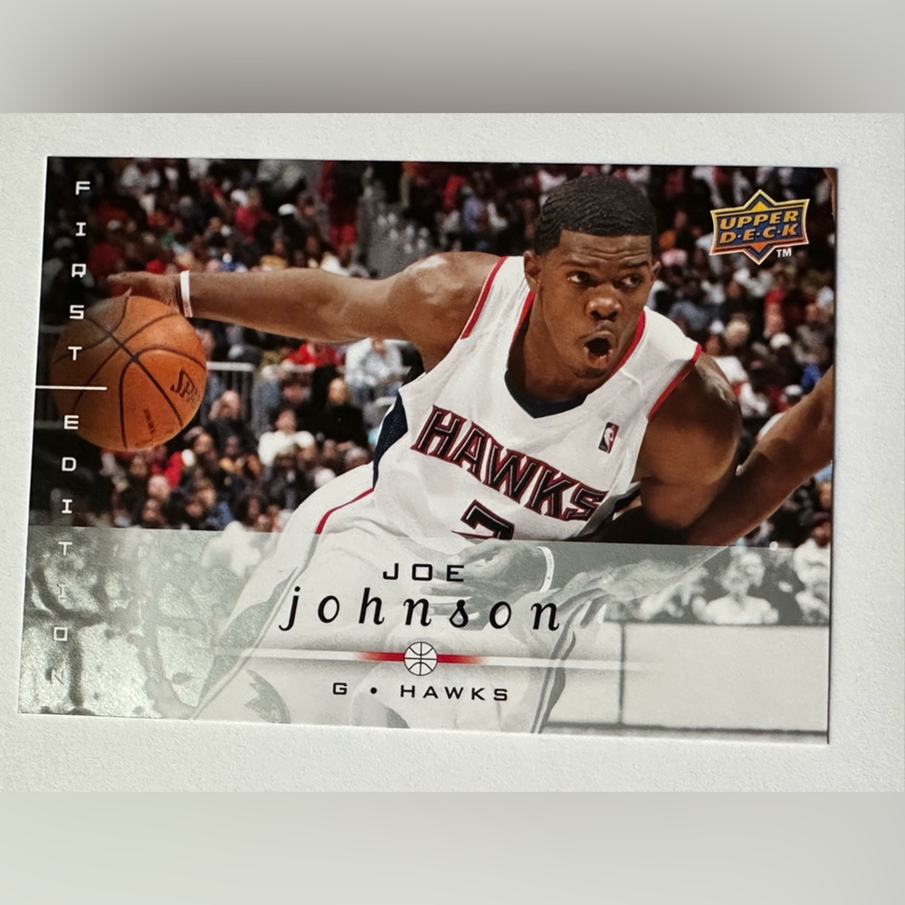Joe Johnson Atlanta Hawks Basketball Trading Card - White/Red Jersey